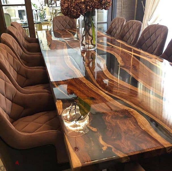 epoxy luxury dinning tables. contact and whatsapp 0092304-8683392 9