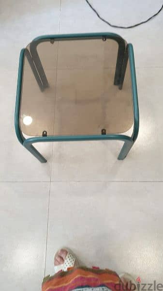 small glass side table like new