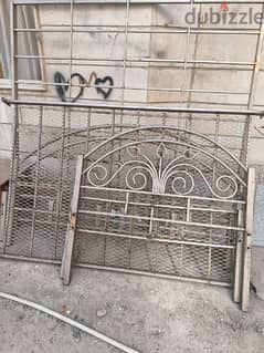 Two iron beds, the large size 190/180 and the medium one 190/120