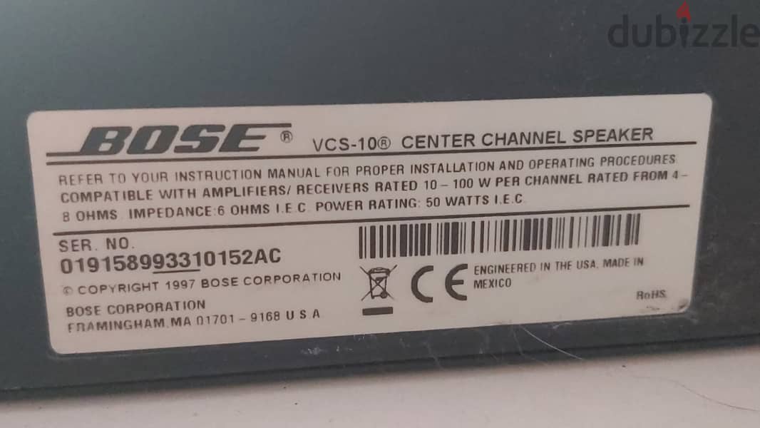 BOSE -VCS-10 Center Channel speaker 1