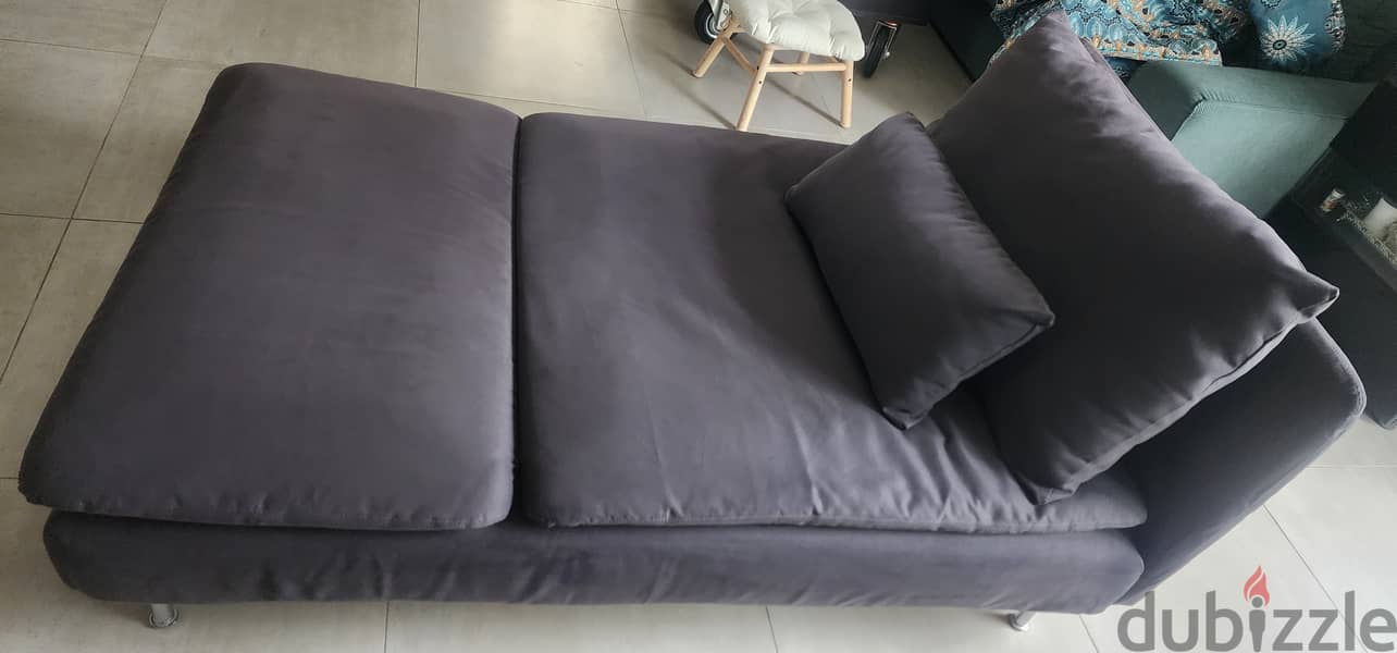 IKEA Sofa with Backrest (Dark Grey) 1