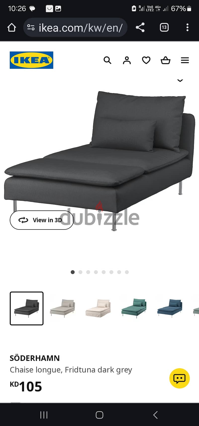 IKEA Sofa with Backrest (Dark Grey) 3