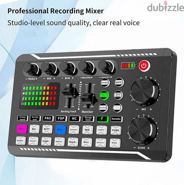 Live Sound Mixer Audio Interface, Audio Mixer for Streaming, 2