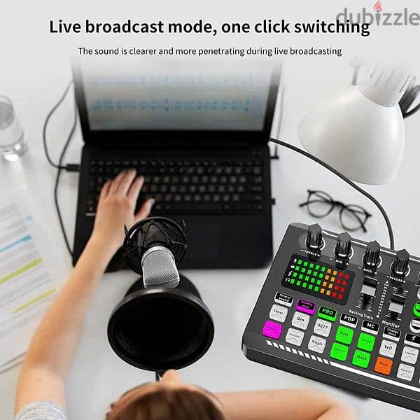 Live Sound Mixer Audio Interface, Audio Mixer for Streaming, 3