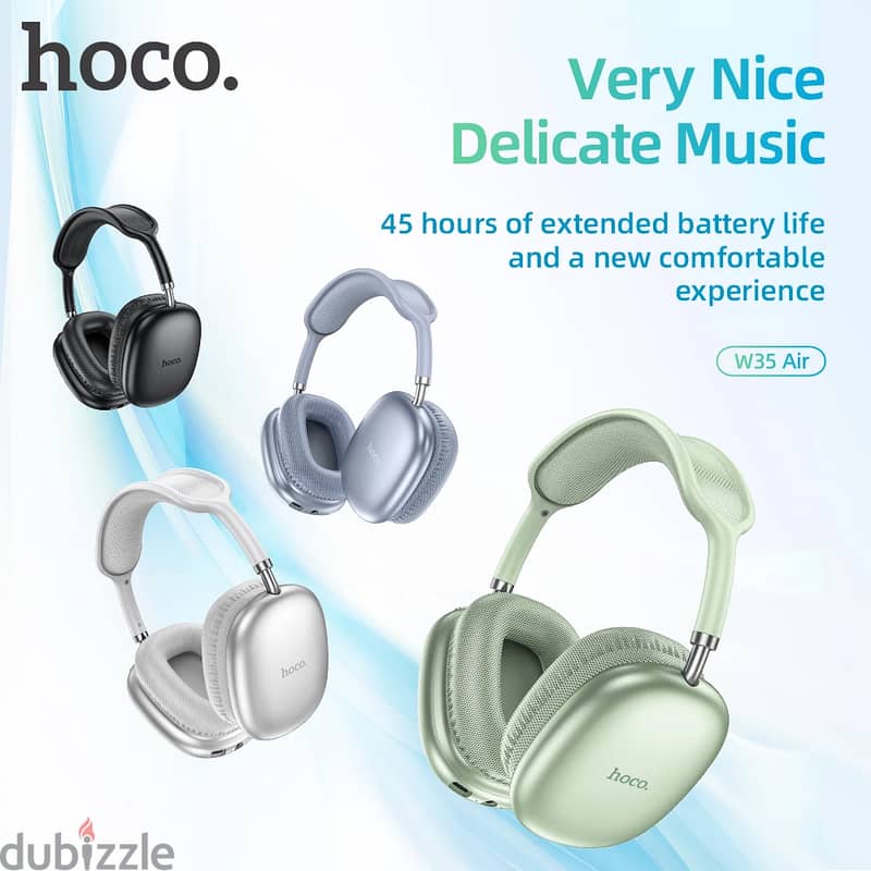 Hoco W35 Air Wireless Bluetooth Headphones Black 1