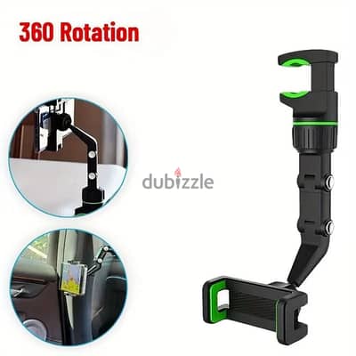 Car Rotating Rearview Mirror Mobile Holder