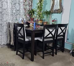 heavy wooden dining table,chairs