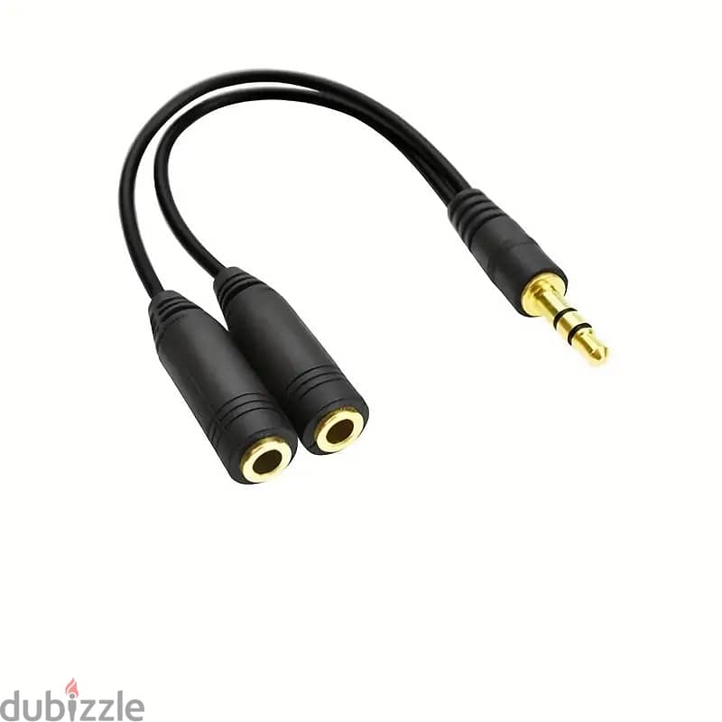 2 in 1 3.5mm Mobile Phone Headphone Microphone Audio Conversion Cable 1