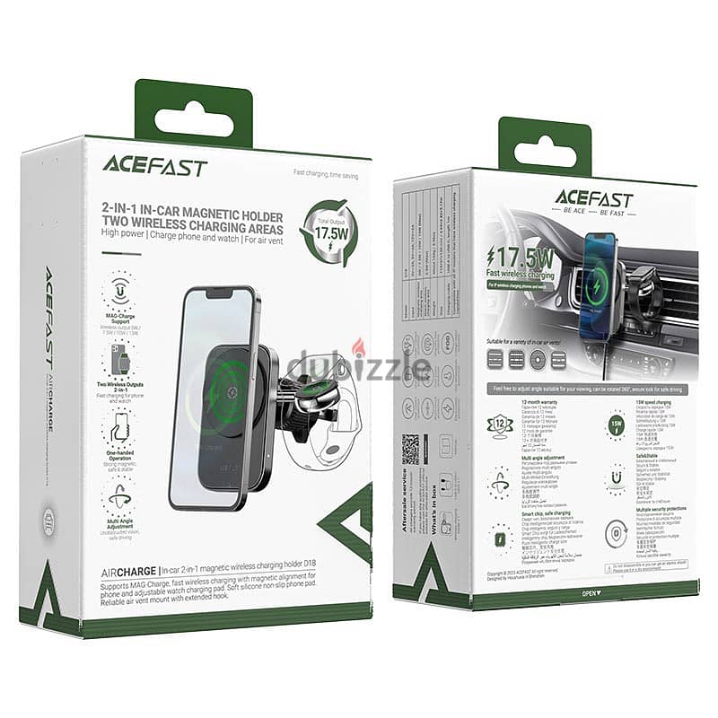 ACEFAST D18 2-in-1 Mobile And Iwatch Wireless Charging Car Holder 5