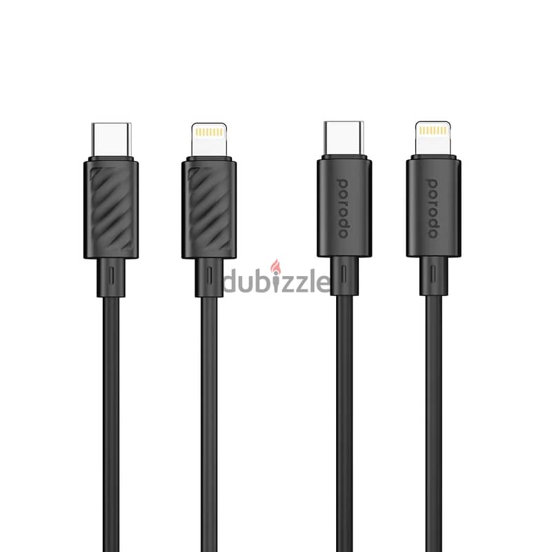 Porodo Blue USB-C To Lightning Cable Fast Charge & Data 1.2m/4ft 3