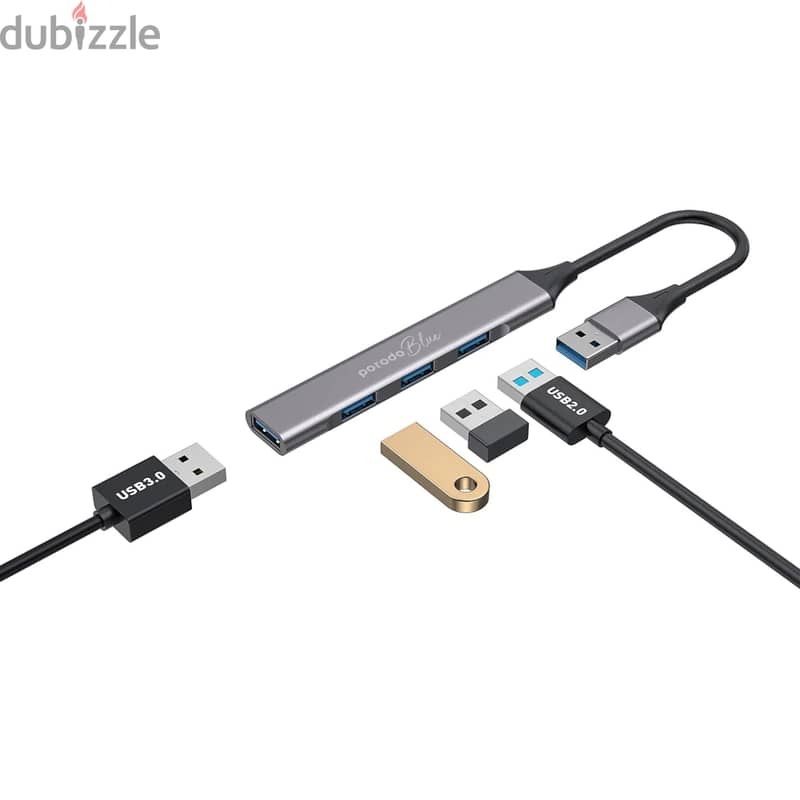 Porodo Blue 4 in1 USB-A Hub 1