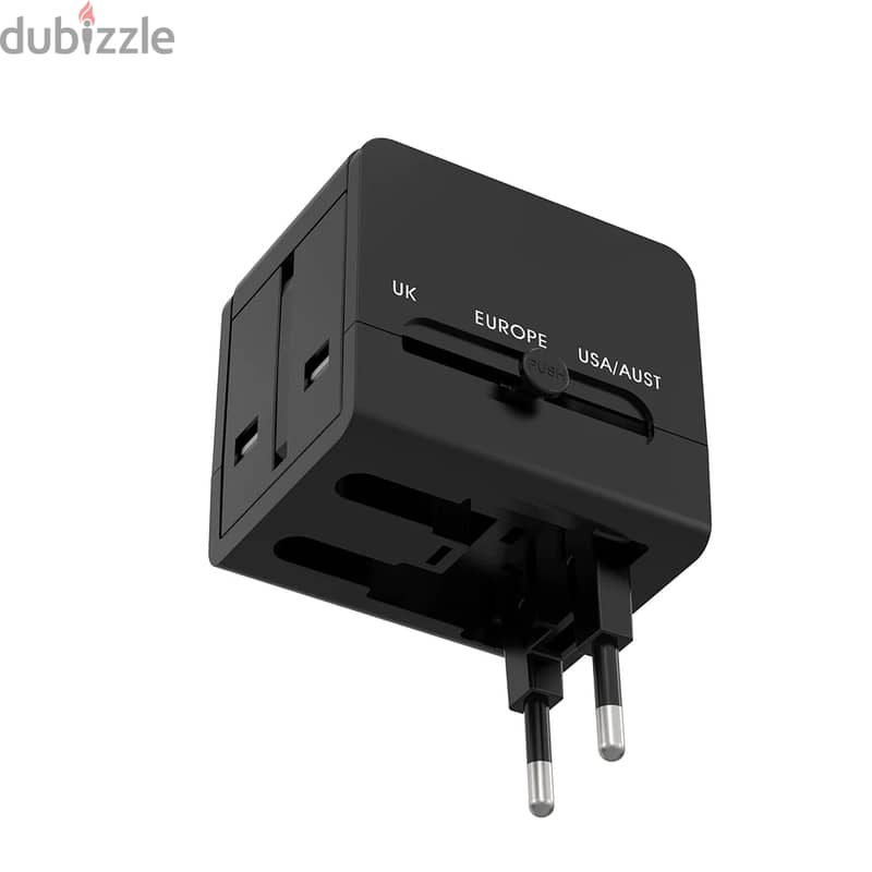 Porodo Blue Dual USB-A Universal Travel Adapter 2.1A 1
