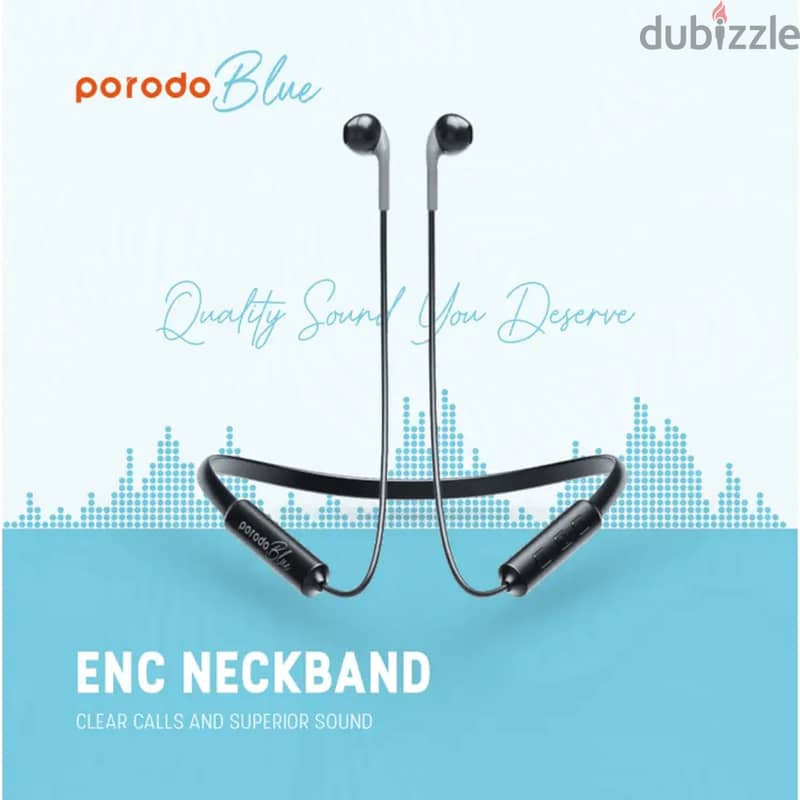Porodo Blue ENC Neckband Earbuds 1