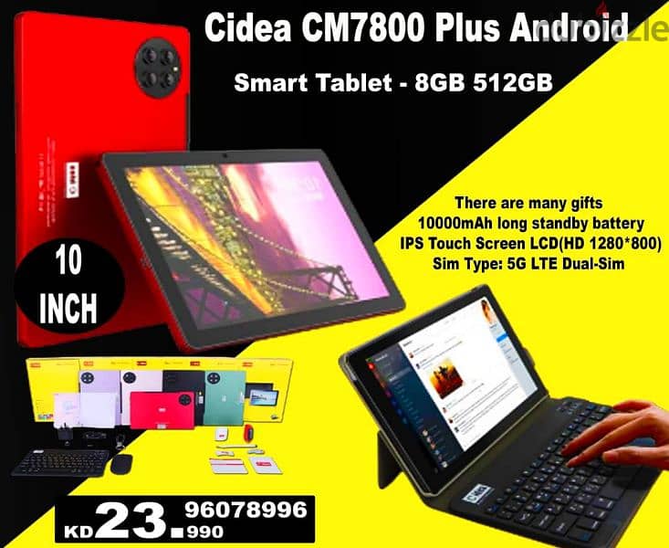 Cidea CM7800 Plus Tablet 8GB 512GB 0