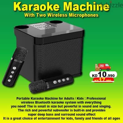 Bluetooth Speaker Karaoke With Two Microphone