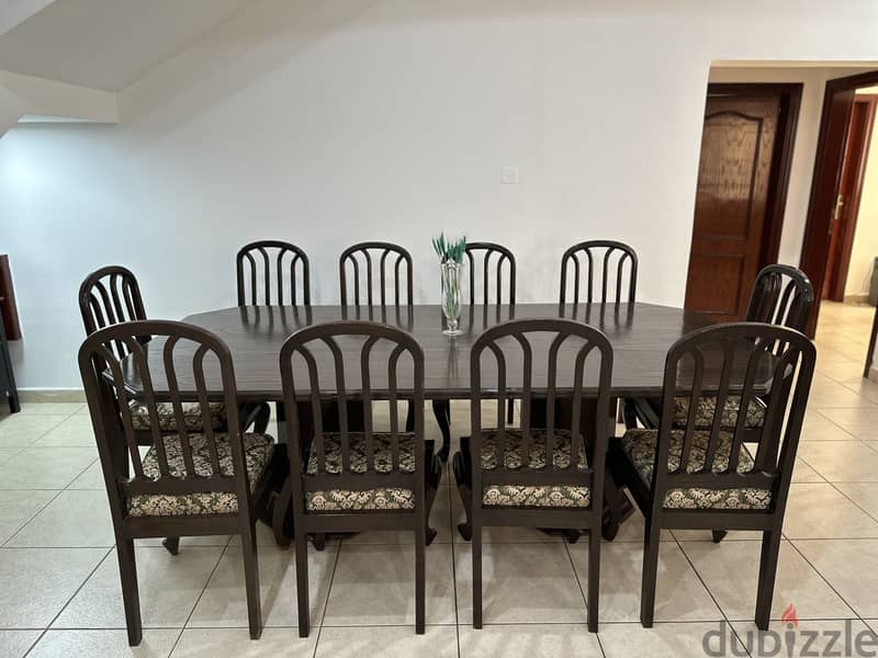 Wooden dinning set with 10 chairs 1