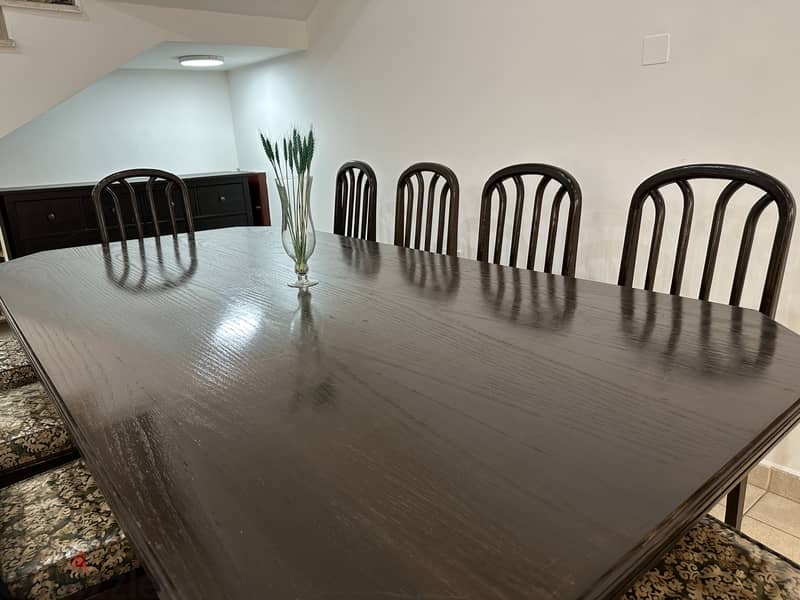 Wooden dinning set with 10 chairs 2
