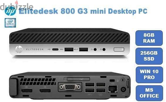 HP EliteDesk 800 G3 Desktop Mini PC i7 7700T 8GB RAM 256GB NVME 0