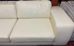 White 2 seater leather sofa for sale