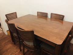 Solid Wood Dining Table with 6 Chairs