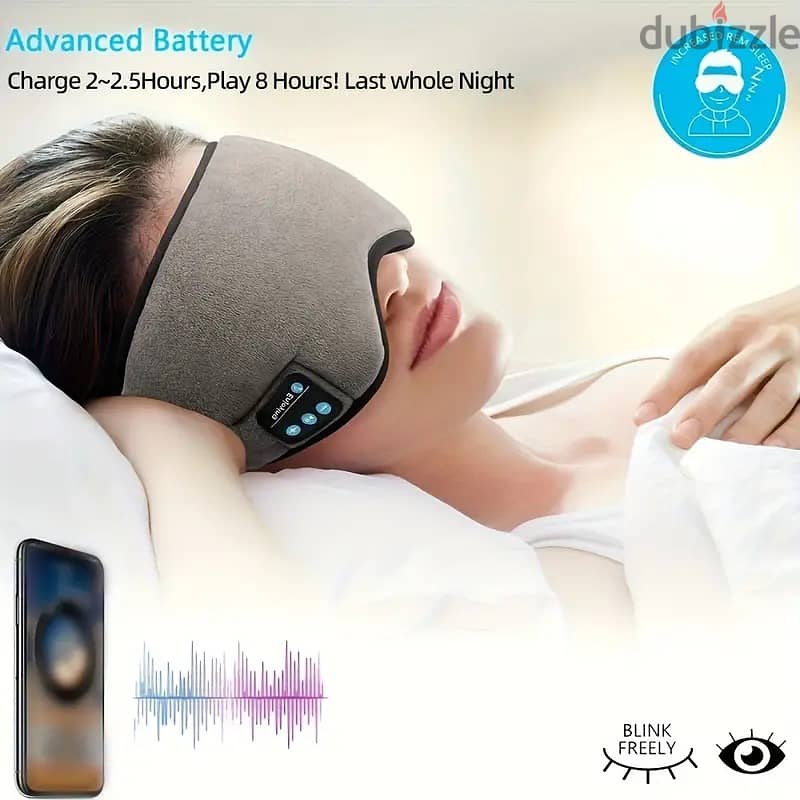 Wireless Sleeping Mask Headset With Built-in Speakers 2