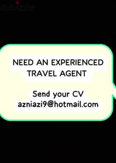 NEED AN Experienced TRAVEL AGENT