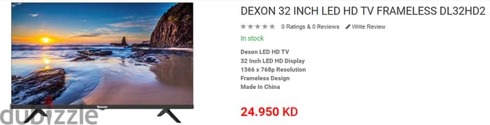 NEW   DEXON 32 INCH LED HD TV FRAMELESS DL32HD2