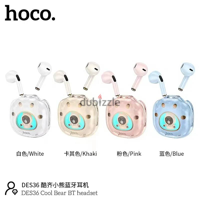 Hoco DES36 TWS Cool Bear Wireless Headset 4