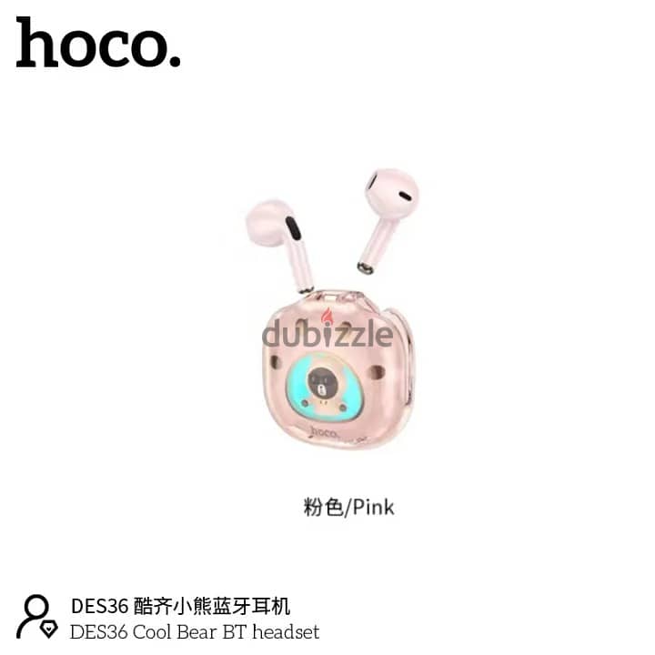 Hoco DES36 TWS Cool Bear Wireless Headset 7