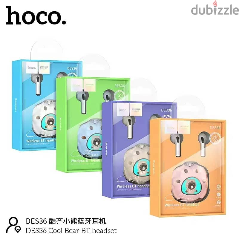 Hoco DES36 TWS Cool Bear Wireless Headset 8
