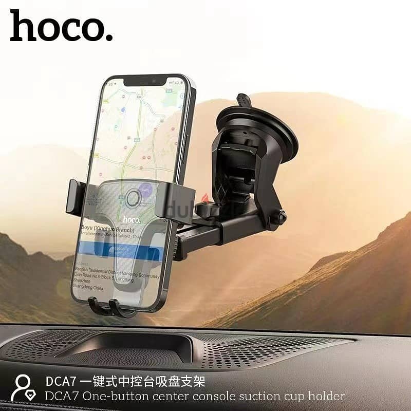 Hoco DCA7 Car Dashboard & Console Mobile Holder With Suction Cap 2