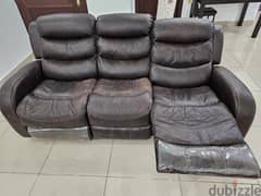 3 Seater Leather Recliner Sofa