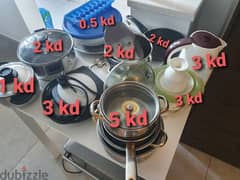 kitchen items for sale: cooker, toaster, coffee machine, pots, pan,