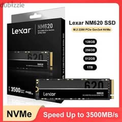 Lexar 512GB NVME Internal SSD (NM620), upto 3500mbps speed