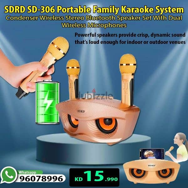 SDRD SD306 30W Karaoke Player Dual bluetooth 4.2 Speaker 0