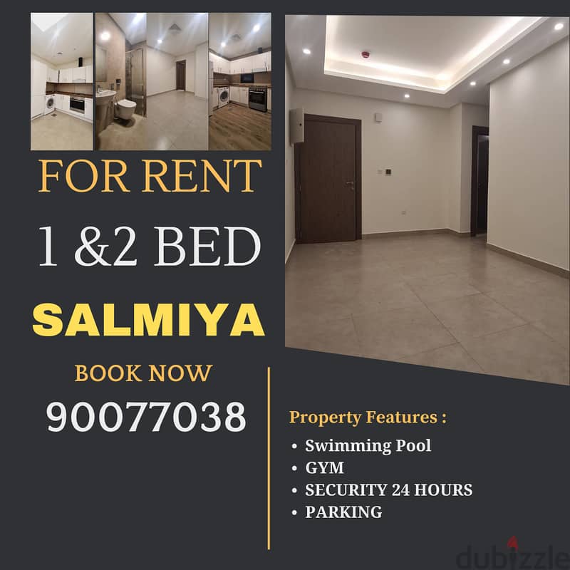 for rent 1 & 2 bedrooms semi furnished in salmiya 1