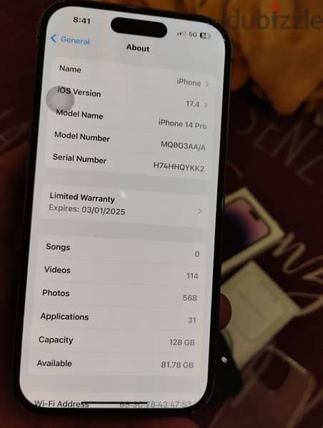 Iphone 14 pro purpel 128 gb new and clean full protuction 1