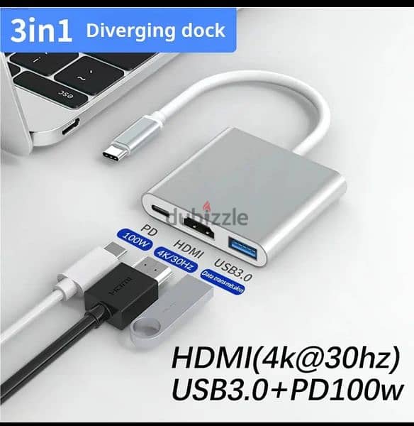 مدخل HDMI و USB لأجهزة type c 3