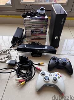 Xbox 360 with Kinect, 11 Games and two wireless controllers 0