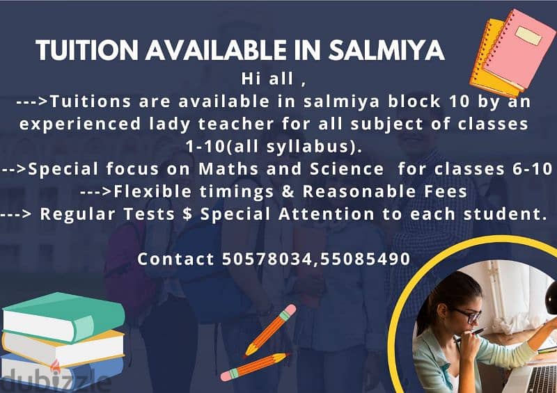 HOME TUITION AVAILABLE IN SALMIYA 1