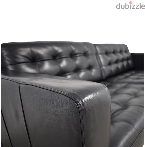 Beautiful Black Tufted Leather Sofa 2