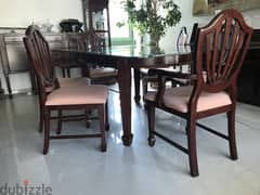 WOOD DINING CHAIRS (6)