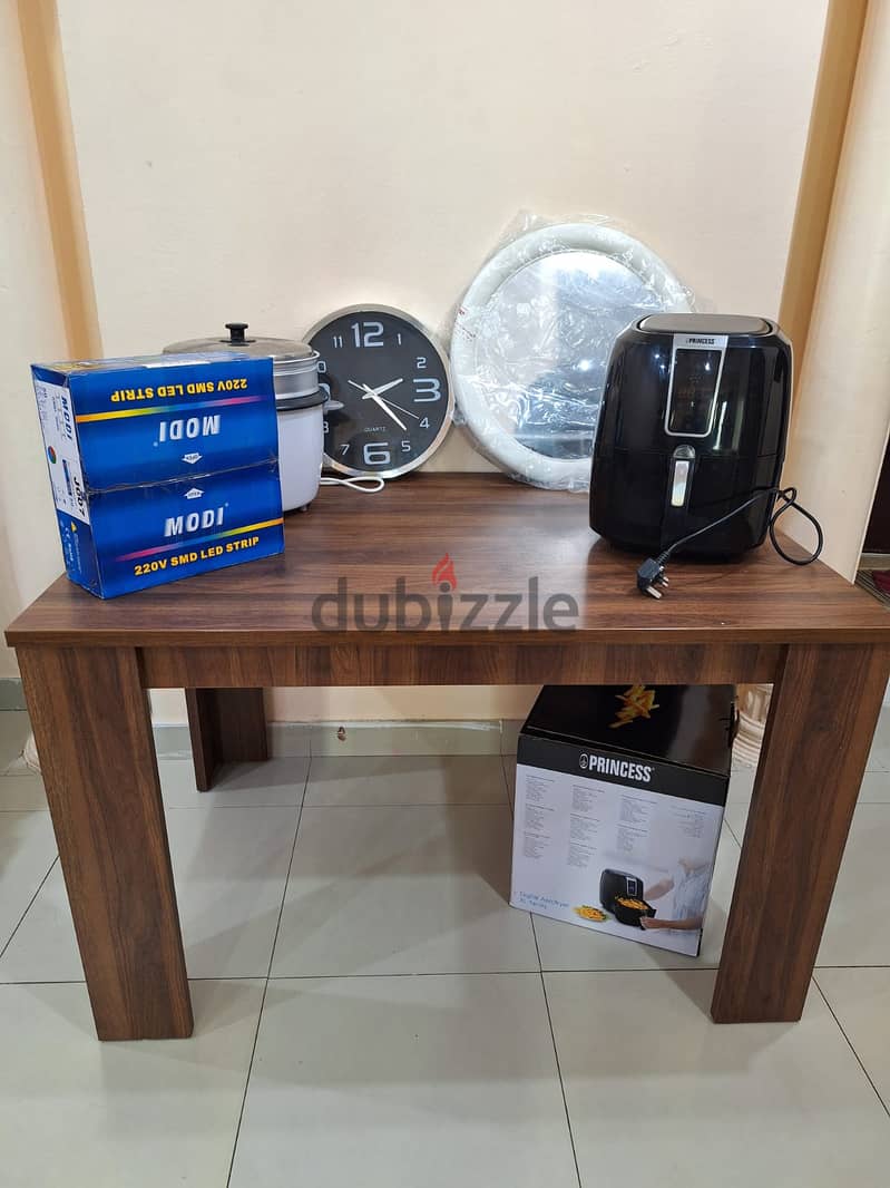 Dining Table, Mirror, Wall Clock LED Lights, Rice Cooker, Air Fryer 6