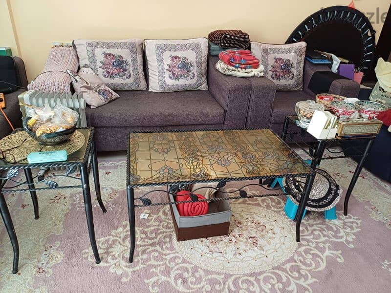 antique iron rod 2 coffee tables and 1 big table 4