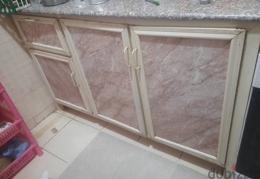 KITCHEN CABINET WITH MARBLE TOP FOR SALE IN ABBASIYA 0