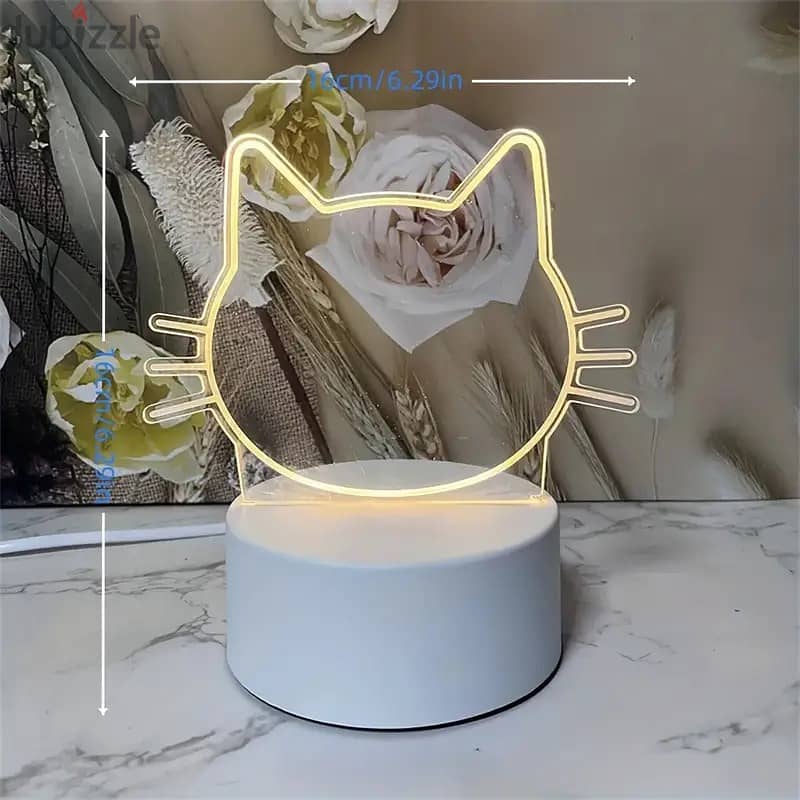 Cat Face Creative LED Message Board With Night Light 2
