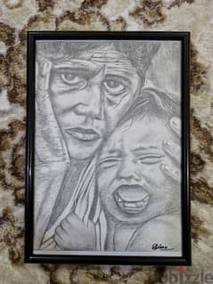 Pencil Sketch- Poor still mother