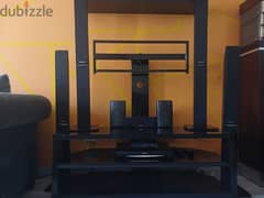 TV stand with Panasonic Home Theatre Speakers