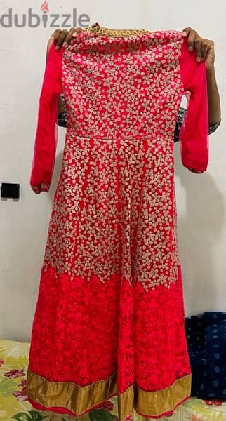 medium sized new designer pink gown top to bottom.