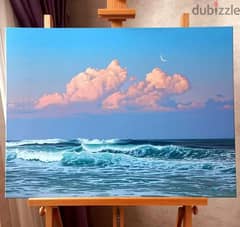 realistic Beach oil painting